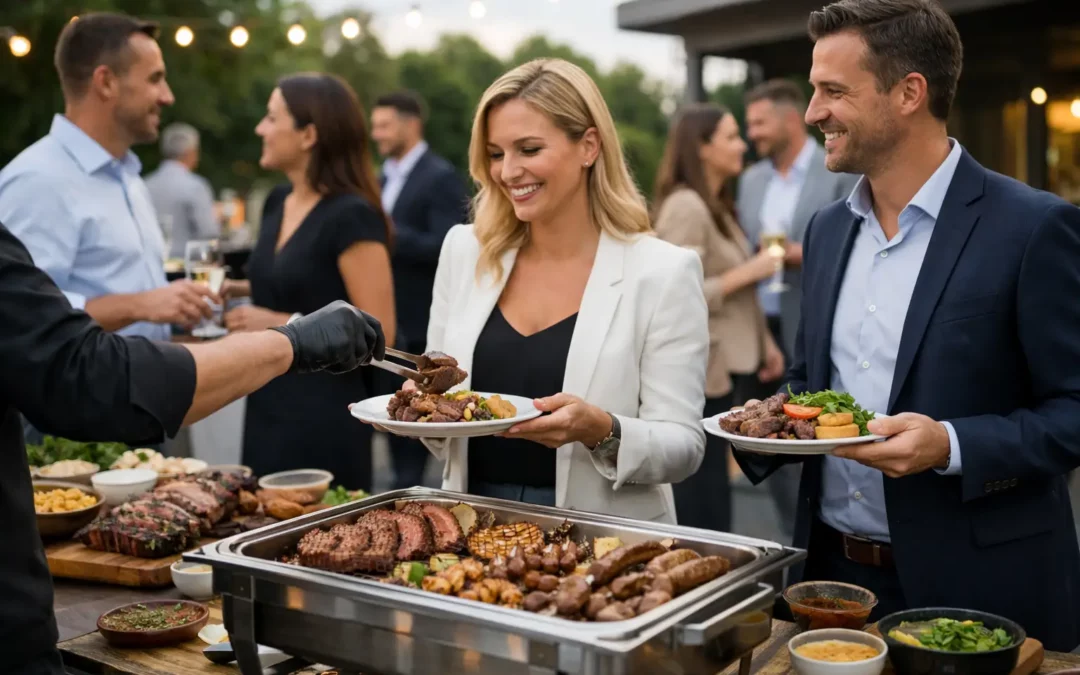 Firmenfeier mit Fleisch Catering, die begeistert